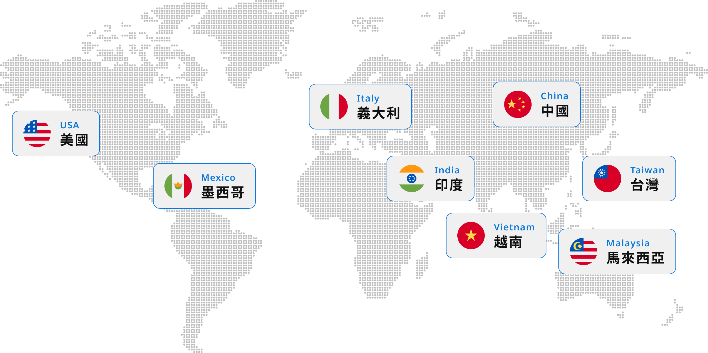 東元全球生產基地地圖